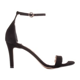 Marco Shoes Elegantes sandalias fabricadas en ante natural negro