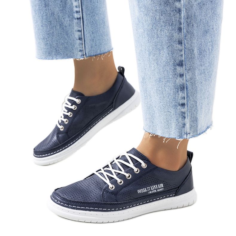 Deportivas Valeska de piel azul marino