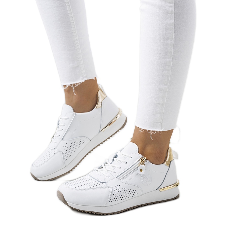 Deportivas Kappers de piel blanca blanco dorado