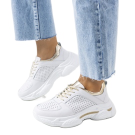Deportivas Eloise de piel blanca y dorada blanco dorado