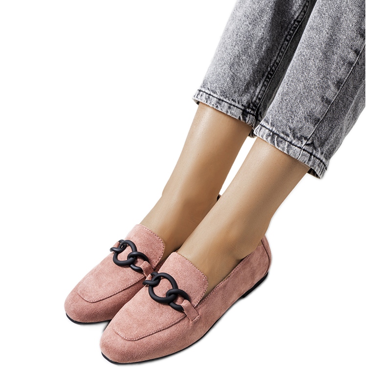 Zapatos de cuero rosa rosado