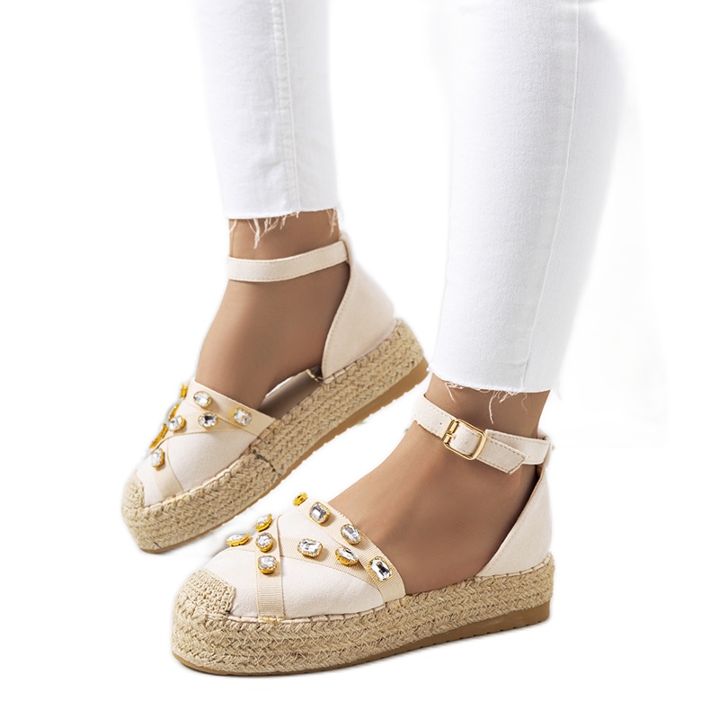 Alpargatas beige con circonita Dide
