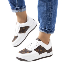 BM Deportivas de mujer Djenna en blanco y marrón amarillo