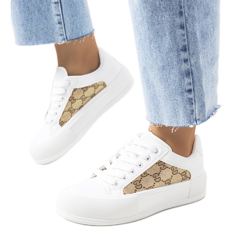 Zapatillas blancas y marrones en la plataforma Birkett blanco marrón