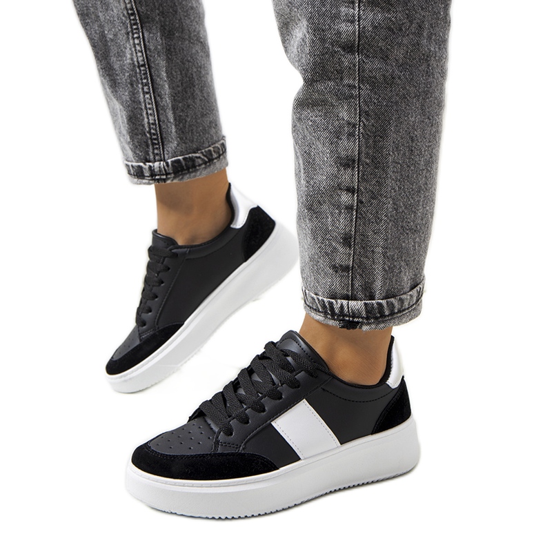 Deportivas de mujer Ontario negras negro plata