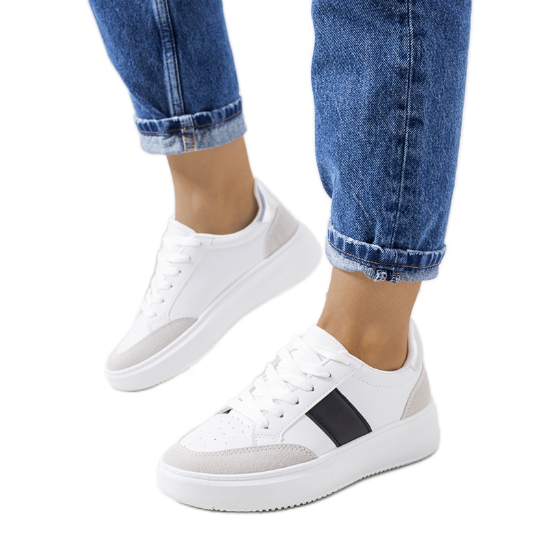 Deportivas blancas de mujer Ontario blanco negro