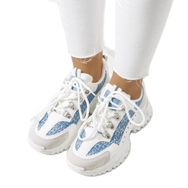Zapatillas blancas y azules de mujer de Remmers blanco