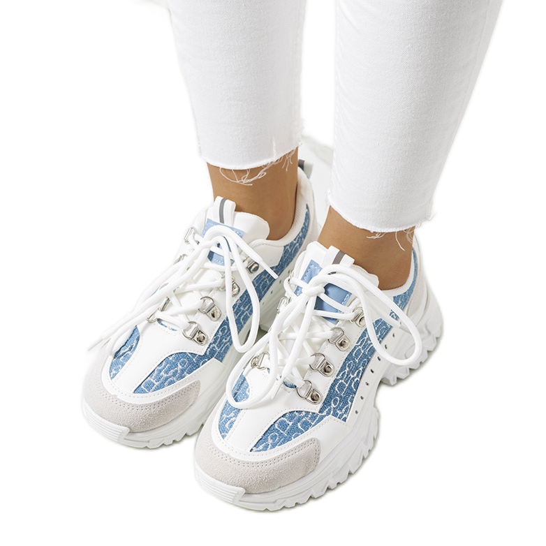 Zapatillas blancas y azules de mujer de Remmers blanco