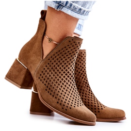 Botas Ante Calado Lewski Shoes 3165 Camel marrón
