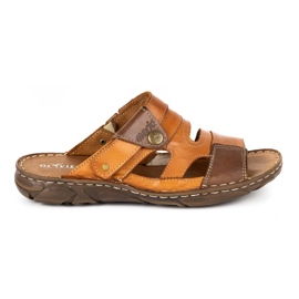 Olivier Babuchas hombre piel 460MP camel marrón
