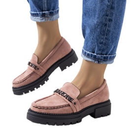 Mocasines rosas con suela de tractor de Gosens rosado