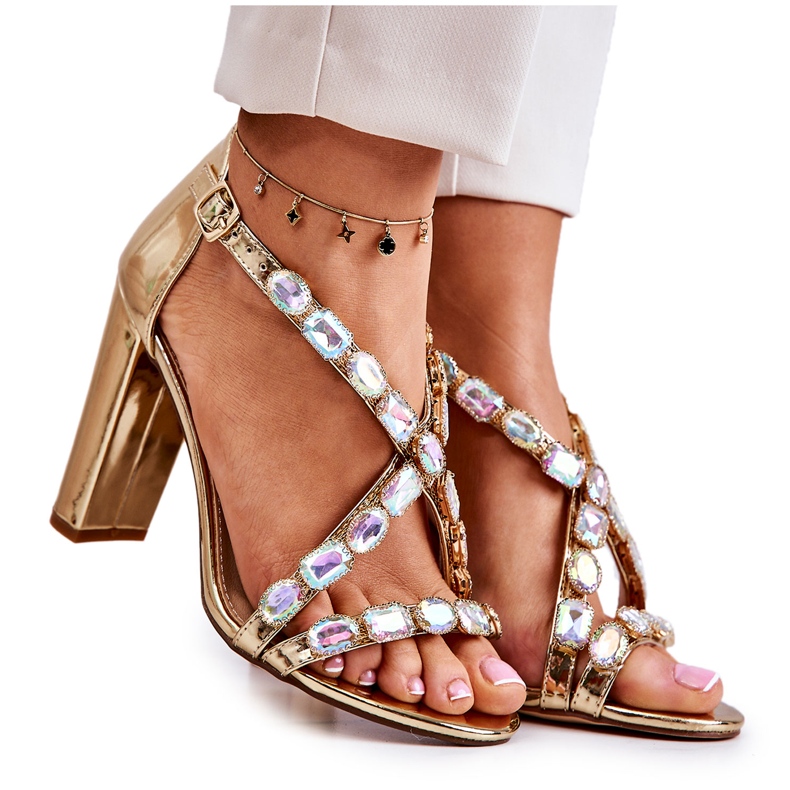 S.Barski Sandalias Mujer Tacón Alto Lu Boo Dorado 8258-1 Vernee
