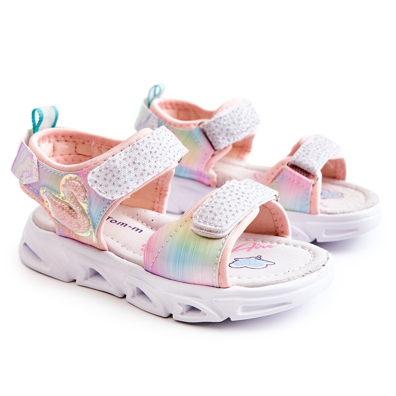PJ2 Sandalias Infantiles Clásicas Con Velcro Multicolor Darrin rosado