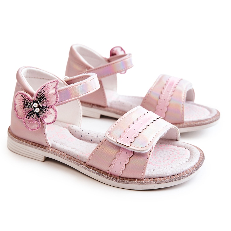 PJ2 Sandalias Infantiles Con Mariposa Rosa Nicoll rosado PJ2 Sandalias Infantiles Con Mariposa Rosa Nicoll rosado