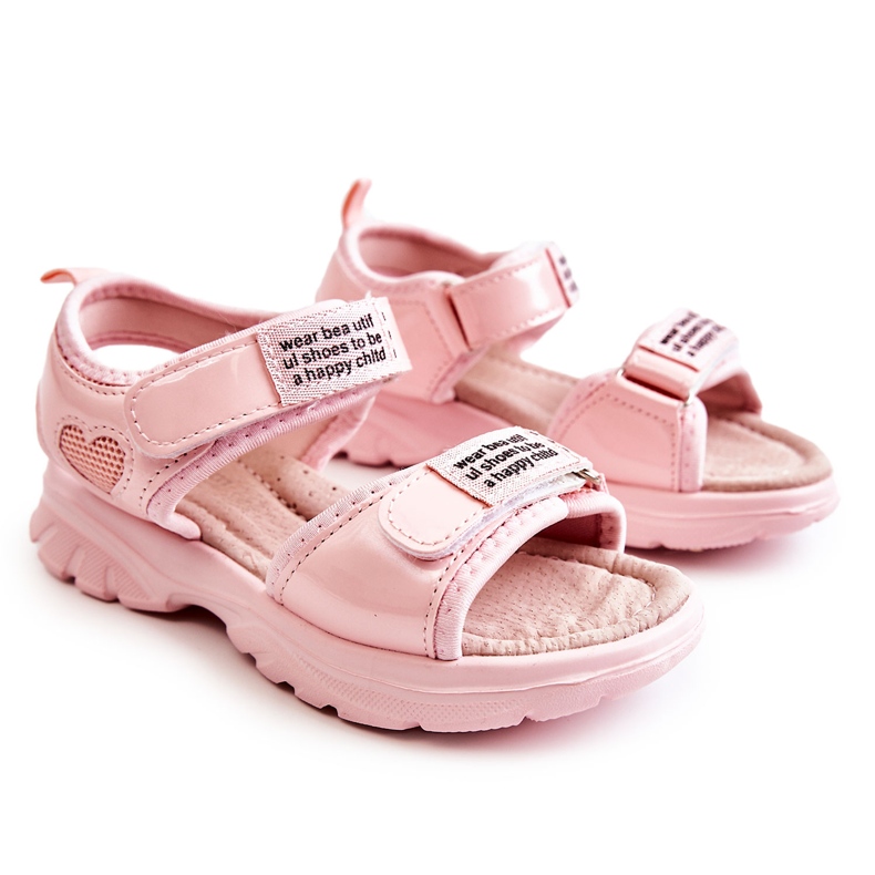 PJ2 Sandalias Infantiles De Piel Con Velcro Amoss Rosa ['rosado'] rosado