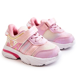 PJ2 Deportivas Ligeras Infantiles Con Velcro Rosa Akella