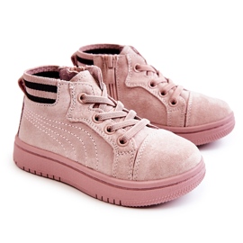 PA1 Zapatillas Infantiles Altas Con Cremallera Boone Rosa rosado