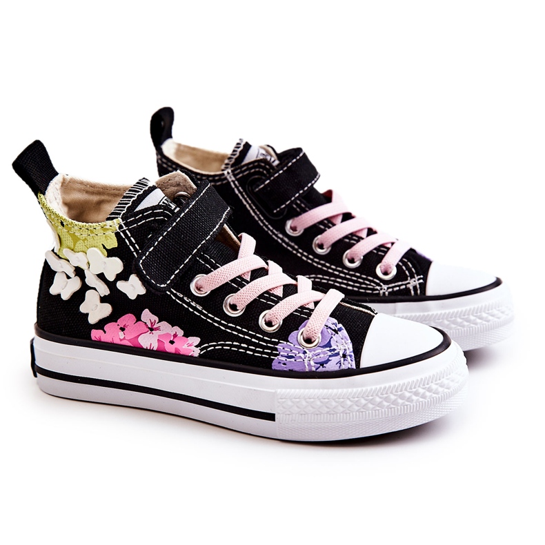 PA1 Deportivas Altas Infantiles de Tejido Estampado Dorry Negro