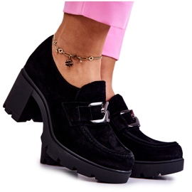 PL5 Elegantes zapatos sobre un pilar con una decoración Black Harmell oscuro negro