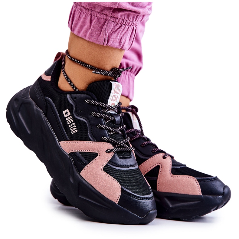 Sneakers Mujer Memory Foam Big Star JJ274599 Negro-Rosa rosado