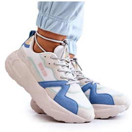 Sneakers Mujer Memory Foam Big Star JJ274600 Beige-Azul blanco