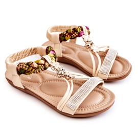 Sandalias Infantiles Sin Cordones Beige Sammi dorado