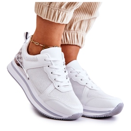 PG1 Zapatillas Deportivas Clásicas Para Mujer En Una Cuña, Blancas Avanzadas blanco plata PG1 Zapatillas Deportivas Clásicas Para Mujer En Una Cuña, Blancas Avanzadas blanco plata