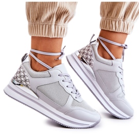 PG1 Zapatillas Deportivas Clásicas Mujer Con Cuña Gris Avanzado plata