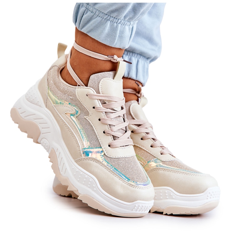 PG1 Deportivas de Mujer Callisto Brillantes Beige