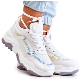PG1 Deportivas blancas Callisto con brillos para mujer blanco