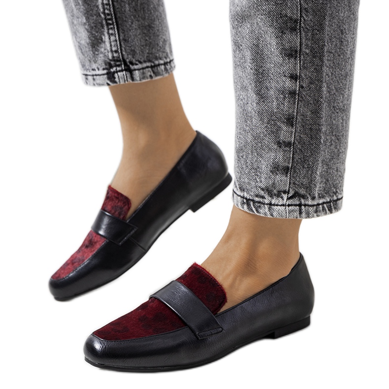 Zapatos negros y granates para mujer Kolk
