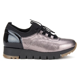 Zapatos Filippo 3859 Platino negro