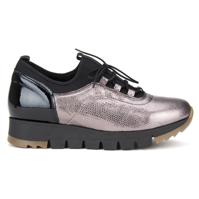 Zapatos Filippo 3859 Platino negro