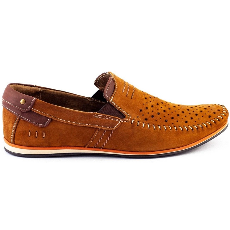 KOMODO Zapatos de hombre mocasines 876 verano camel marrón naranja KOMODO Zapatos de hombre mocasines 876 verano camel marrón naranja