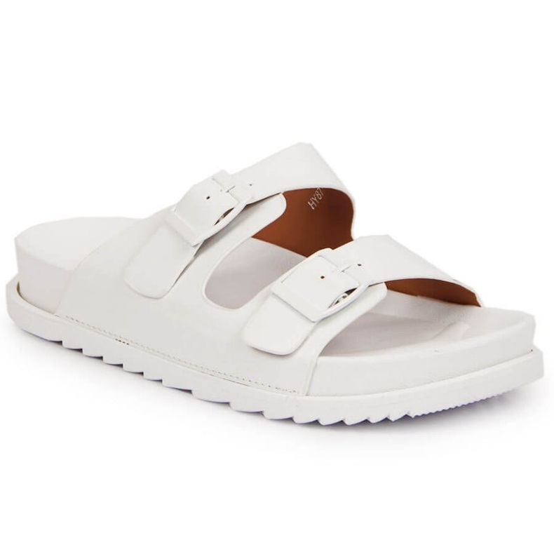 Zapatillas De Goma Con Hebillas Blancas En S.Barski blanco