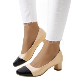 Zapatos de salón de mujer Dikra beige negro
