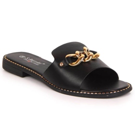 Babuchas negras con cadena W S. Barski negro