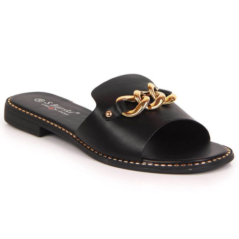 Babuchas negras con cadena W S. Barski negro