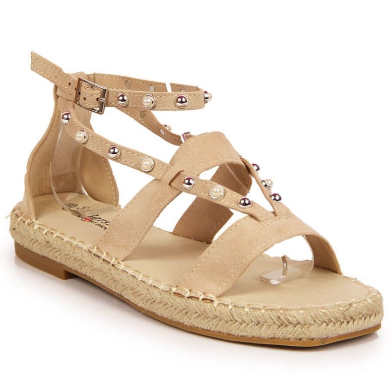 Sandalias alpargatas con perlas beige W S.Barski Sandalias alpargatas con perlas beige W S.Barski
