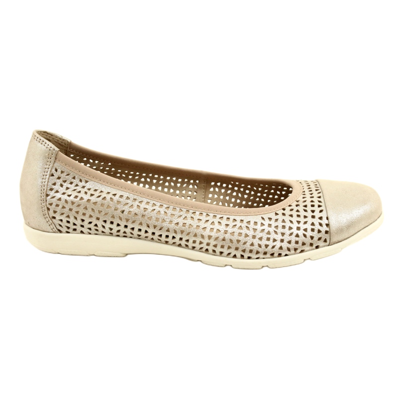 Bailarinas de mujer Caprice caladas 22151-28 354 Beige - metalizado