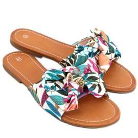 Pantuflas Lotos Beige estampado flores multicolor