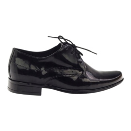 Boys Black Varnished, Communion Boys Gregors 429 Inserto de cuero negro