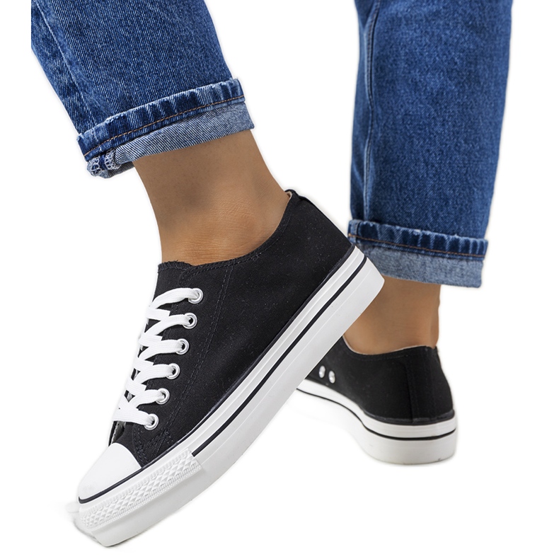 Zapatillas negras en la plataforma Wessel negro Zapatillas negras en la plataforma Wessel negro