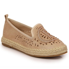Alpargatas caladas con circonitas beige W S. Barski