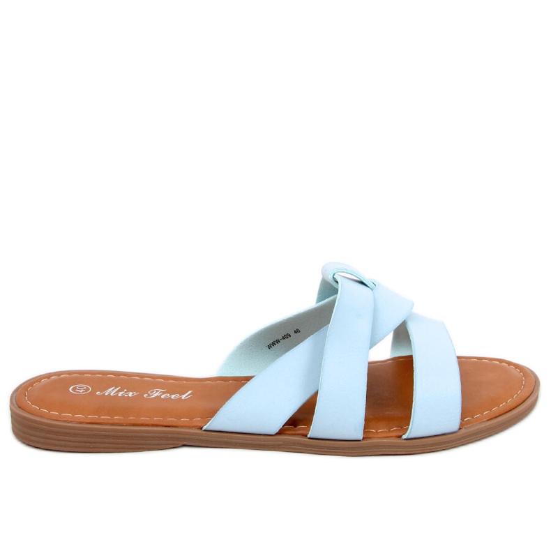 Pantuflas Cruzadas Mujer Azul Amapola