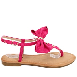 Chanclas con lazo Megi Fucsia rosado