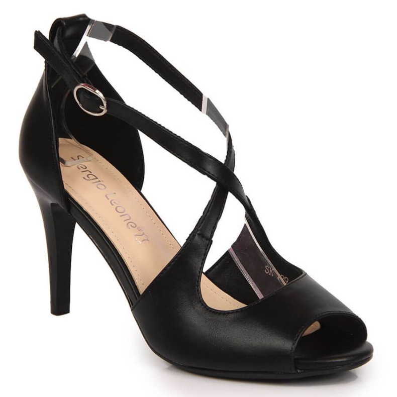 Sandalias negras con tacón alto W Sergio Leone negro