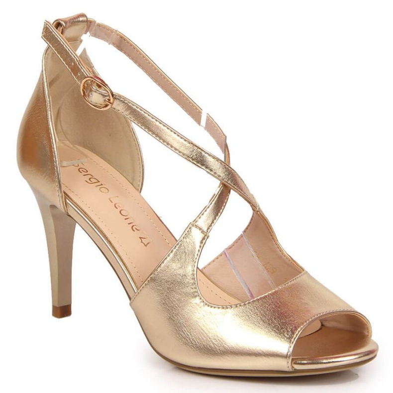 Sandalias doradas tacón W Sergio Leone dorado