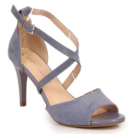 Sandalias en un tacón alto azul W Sergio Leone