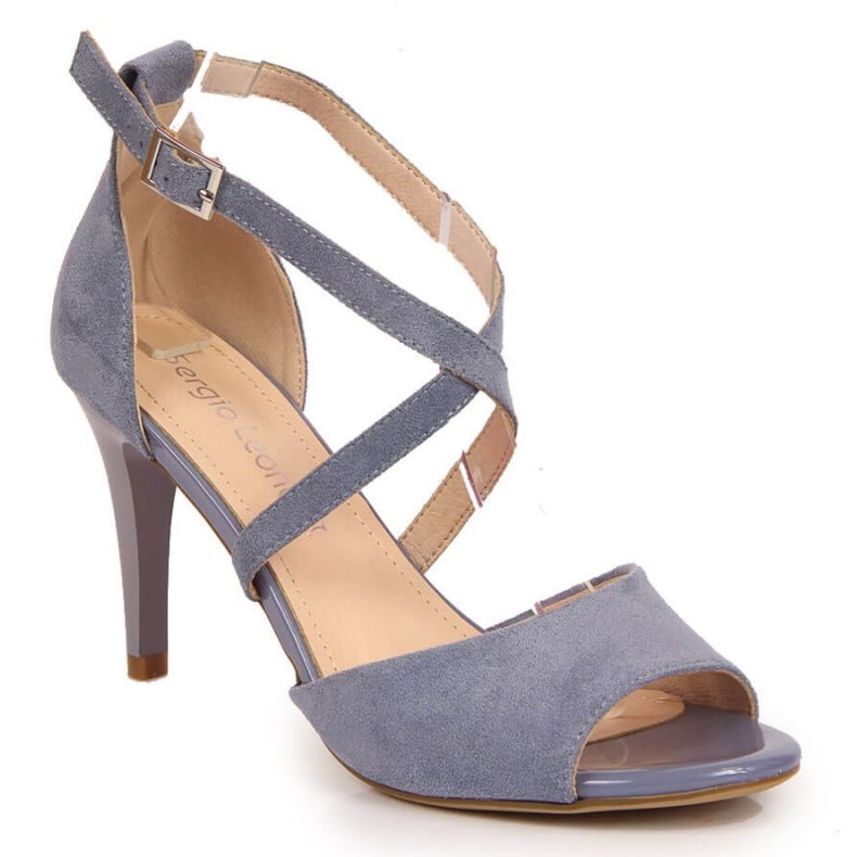 Sandalias en un tacón alto azul W Sergio Leone